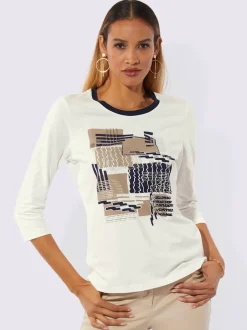 T-shirt à encolure ronde avec imprimé original brillant