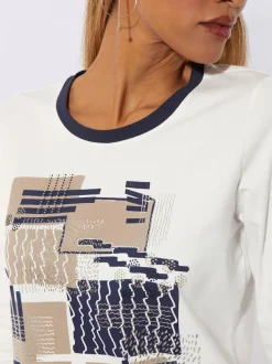 T-shirt à encolure ronde avec imprimé original brillant