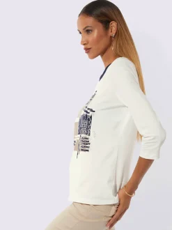 T-shirt à encolure ronde avec imprimé original brillant