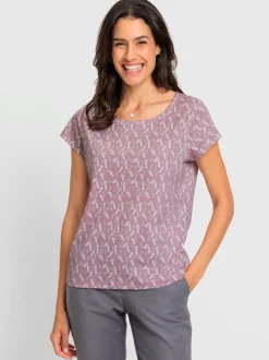 T-shirt à encolure ronde avec imprimé graphique et manches courtes