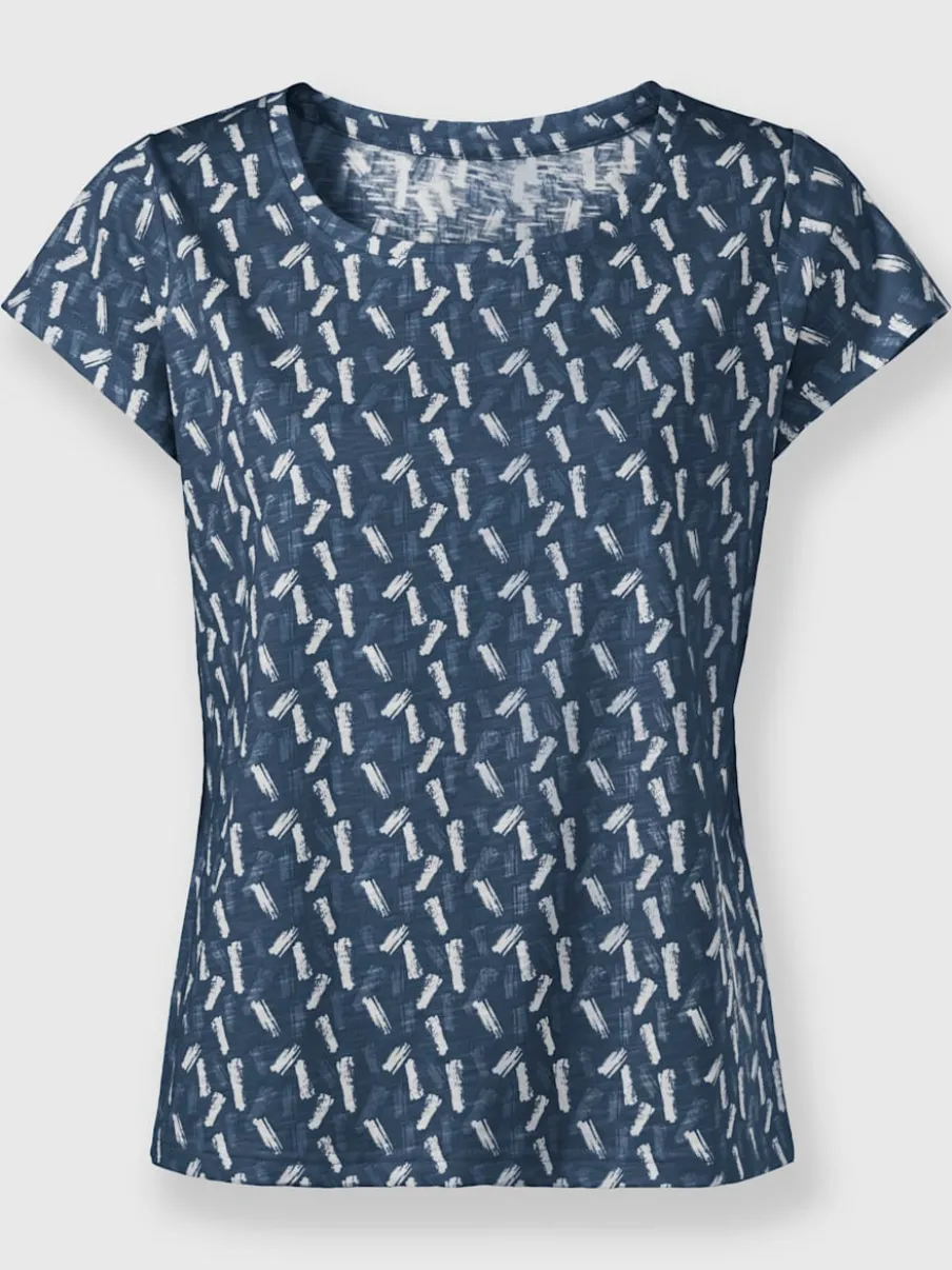 T-shirt à encolure ronde avec imprimé graphique et manches courtes