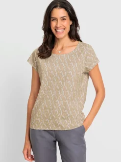T-shirt à encolure ronde avec imprimé graphique et manches courtes