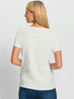 T-shirt à encolure ronde avec imprimé graphique devant et manches courtes