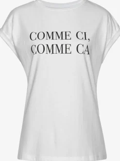 T-shirt encolure ronde avec inscription en coton bio