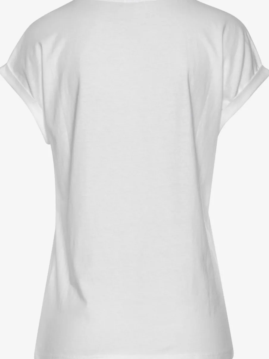 T-shirt encolure ronde avec inscription en coton bio
