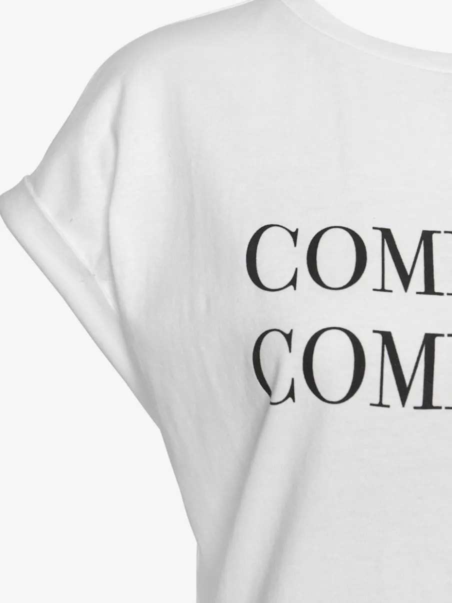 T-shirt encolure ronde avec inscription en coton bio
