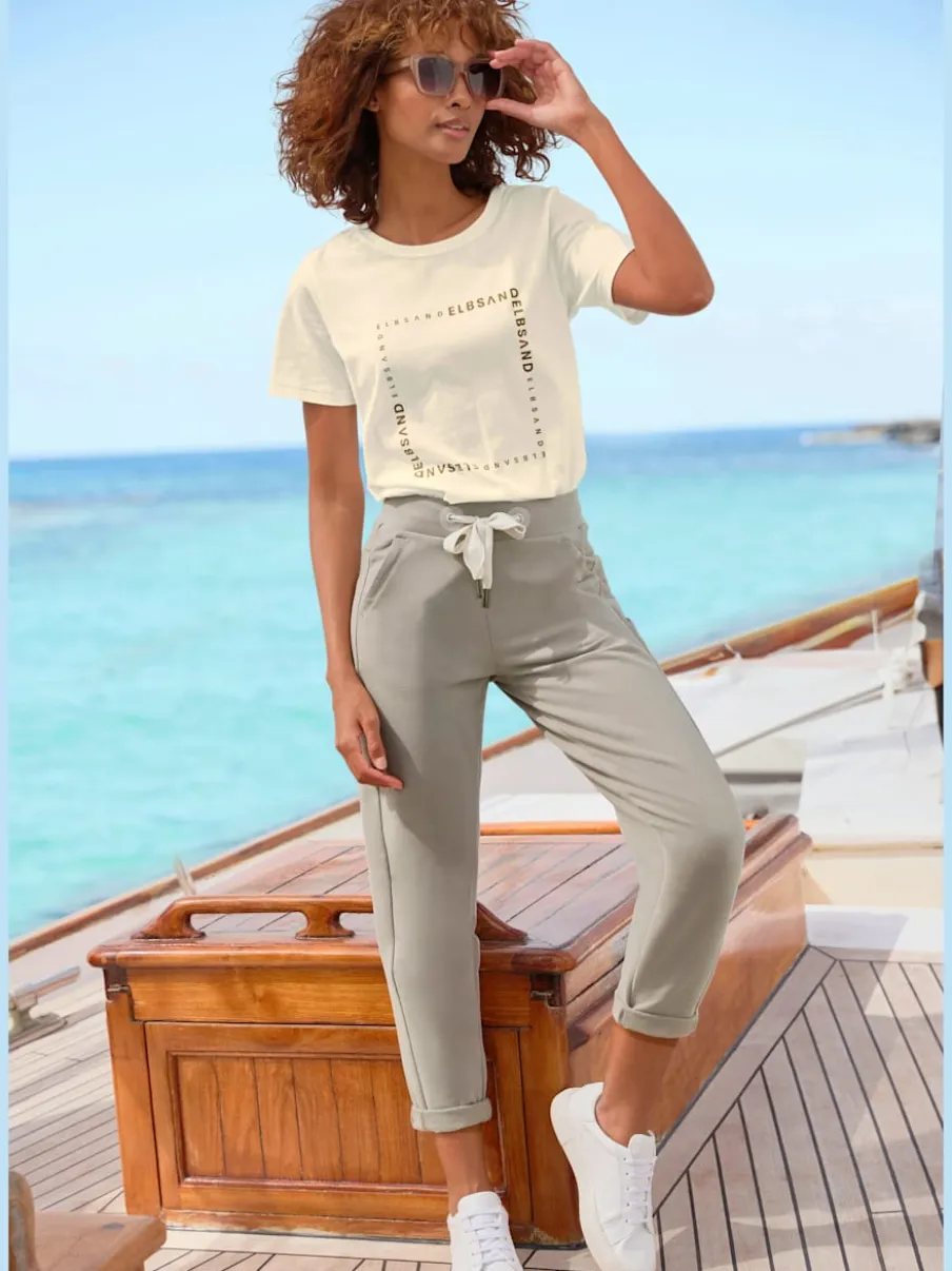 T-shirt encolure ronde avec logo sur le devant