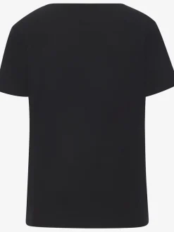 T-shirt à encolure ronde avec strass scintillants et manches courtes