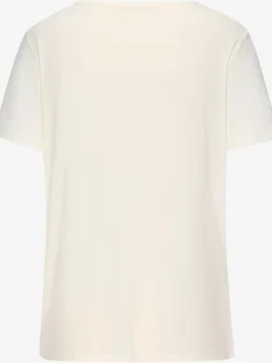 T-shirt à encolure ronde avec strass scintillants et manches courtes