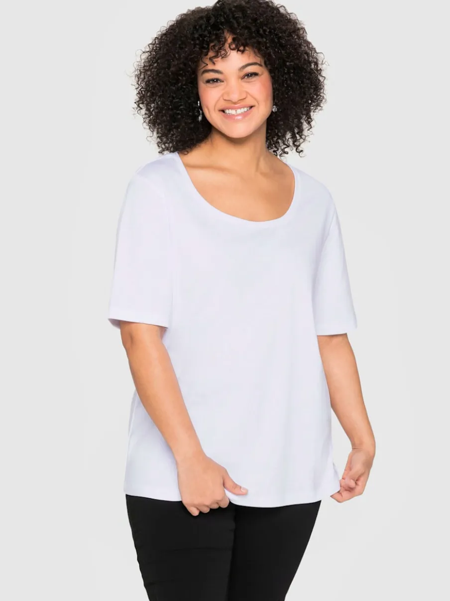 T-shirt encolure ronde dégagée