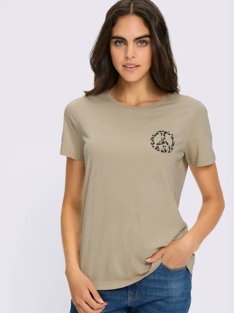 T-shirt à encolure ronde et manches courtes avec motif animal