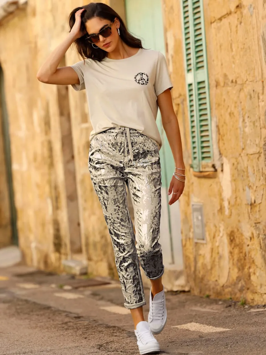T-shirt à encolure ronde et manches courtes avec motif animal