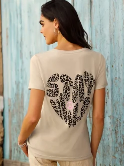 T-shirt à encolure ronde et manches courtes avec motif animal