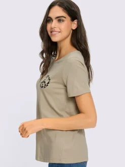 T-shirt à encolure ronde et manches courtes avec motif animal