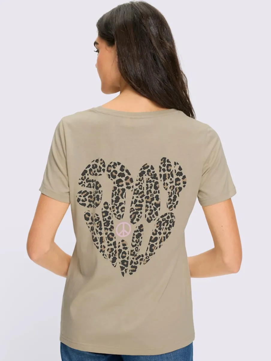 T-shirt à encolure ronde et manches courtes avec motif animal