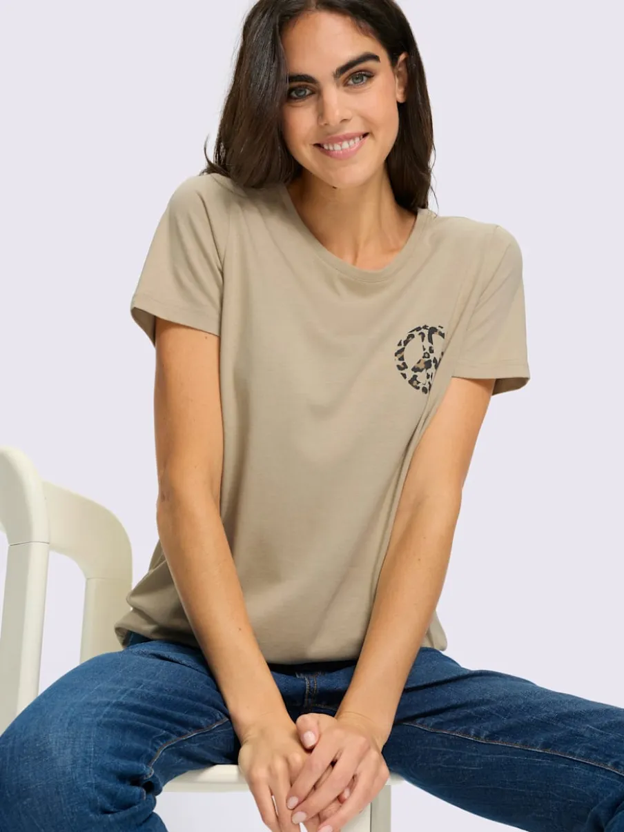 T-shirt à encolure ronde et manches courtes avec motif animal