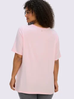 T-shirt à encolure ronde imprimé cœur fantaisie