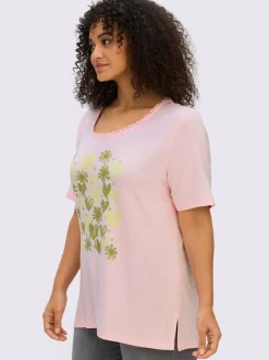 T-shirt à encolure ronde imprimé cœur fantaisie