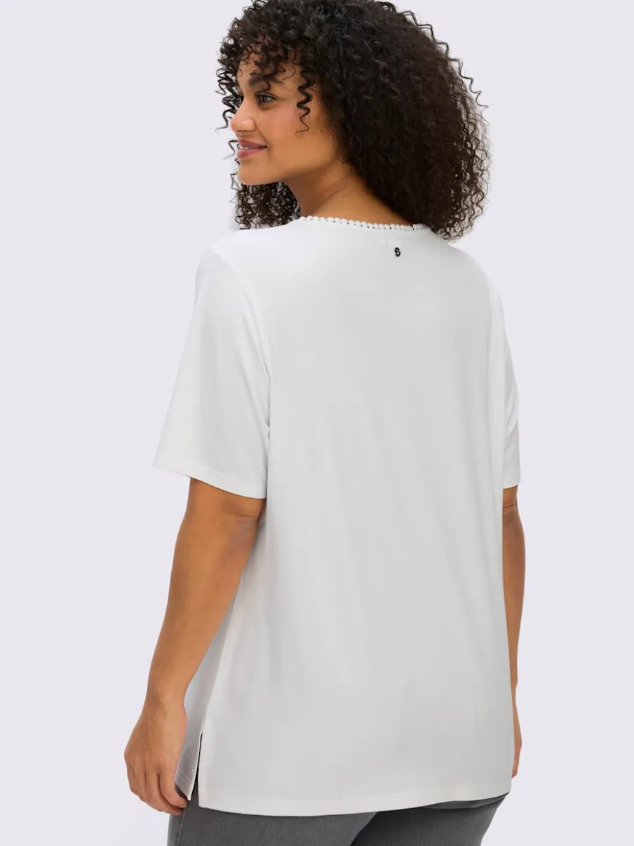 T-shirt à encolure ronde imprimé cœur fantaisie