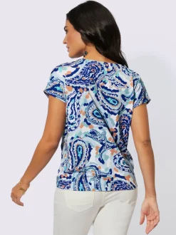 T-shirt à encolure ronde motif paisley et nœud sur le côté