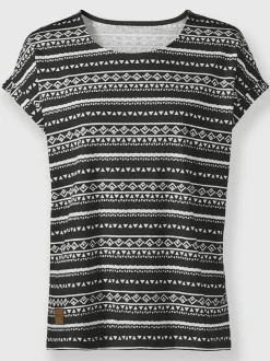 T-shirt à encolure ronde motifs graphiques manches courtes