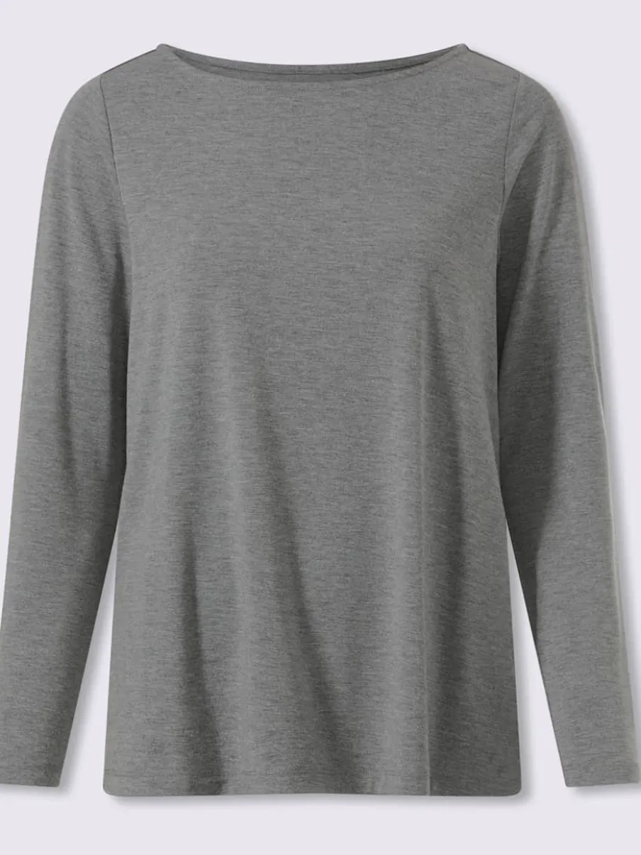 T-shirt à encolure ronde pli creux tendance au dos