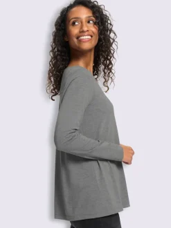 T-shirt à encolure ronde pli creux tendance au dos