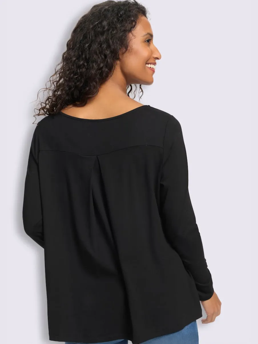 T-shirt à encolure ronde pli creux tendance au dos