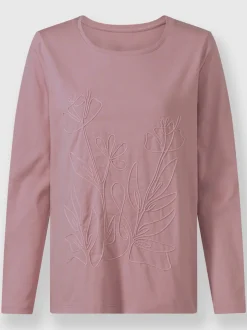 T-shirt à encolure ronde superbe broderie de cordonnet