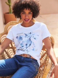 T-shirt en coton à col rond et manches courtes