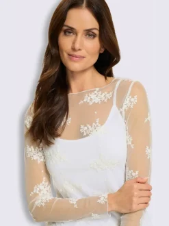 T-shirt en dentelle maille transparente