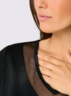 T-shirt en mélange de modal avec col V et manches courtes