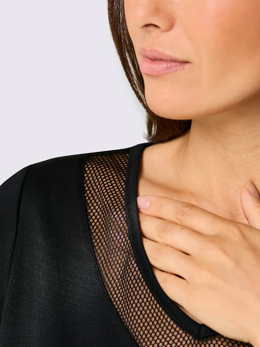 T-shirt en mélange de modal avec col V et manches courtes