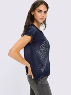 T-shirt en pur coton avec col rond et manches courtes