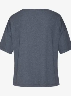 T-shirt en tricot côtelé à encolure ronde et manches courtes