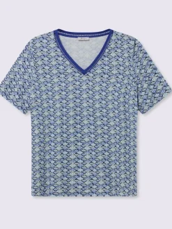 T-shirt en v avec dentelle ajourée