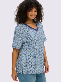T-shirt en v avec dentelle ajourée