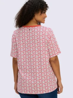 T-shirt en v avec dentelle ajourée