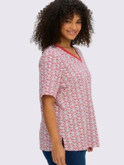 T-shirt en v avec dentelle ajourée