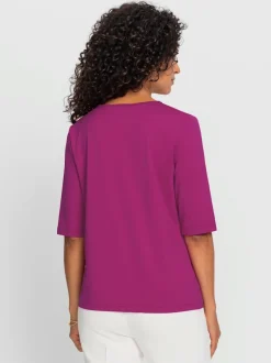 T-shirt en V doux en tactel respirant et durable