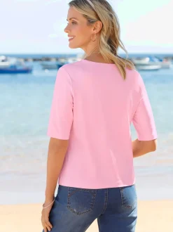 T-shirt en V doux en tactel respirant et durable