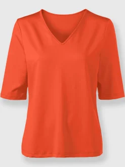 T-shirt en V doux en tactel respirant et durable