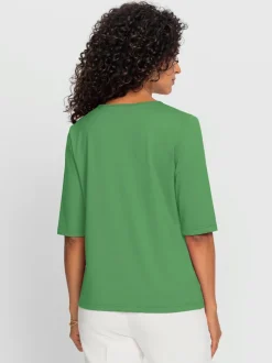 T-shirt en V doux en tactel respirant et durable