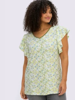 T-shirt en v manches chauve-souris affinantes