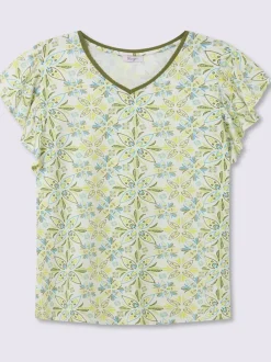 T-shirt en v manches chauve-souris affinantes