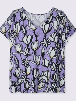 T-shirt en v manches fendues chic