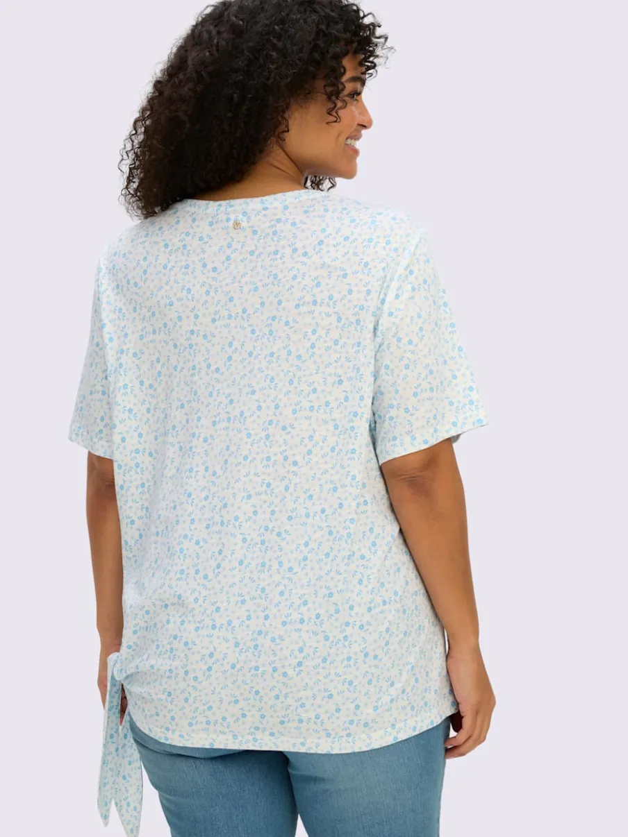 T-shirt en v ourlet à nouer