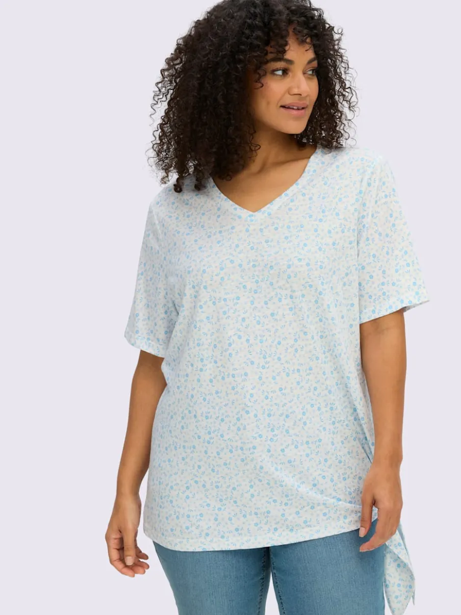 T-shirt en v ourlet à nouer