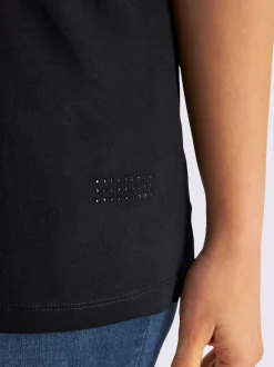 T-shirt en v petites pierres brillantes fantaisie