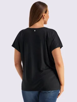 T-shirt en v petites pierres brillantes fantaisie